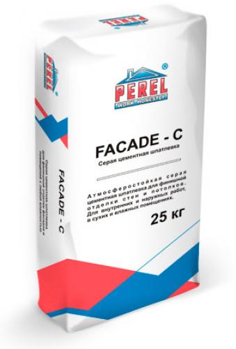 Шпатлевка цементная PEREL "FACADE-C" серая 25 кг
